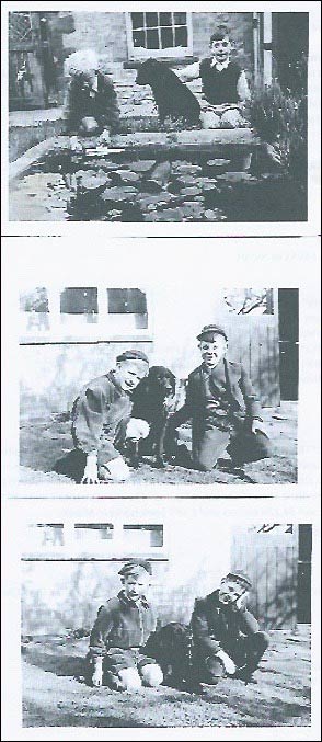 Bill with Chris and Rex, the mongrel