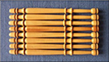 Wooden bobbins for lace making