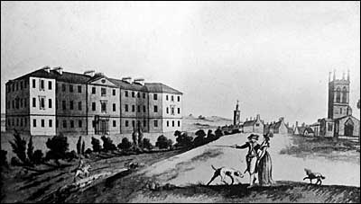 Northampton Infirmary, as depicted in 1795
