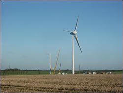 The first turbine, fully erected - January 22 2006