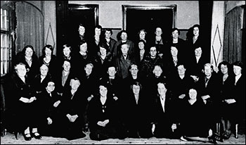 Photograph of Burton Latimer Co-operative Womens' Guild in the 1930's.  Back row at left Joan's mother, Grace Capps 