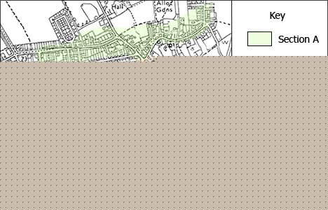 Map to show the areas of Burtn Latimer covered by the research into the history of shops in the town