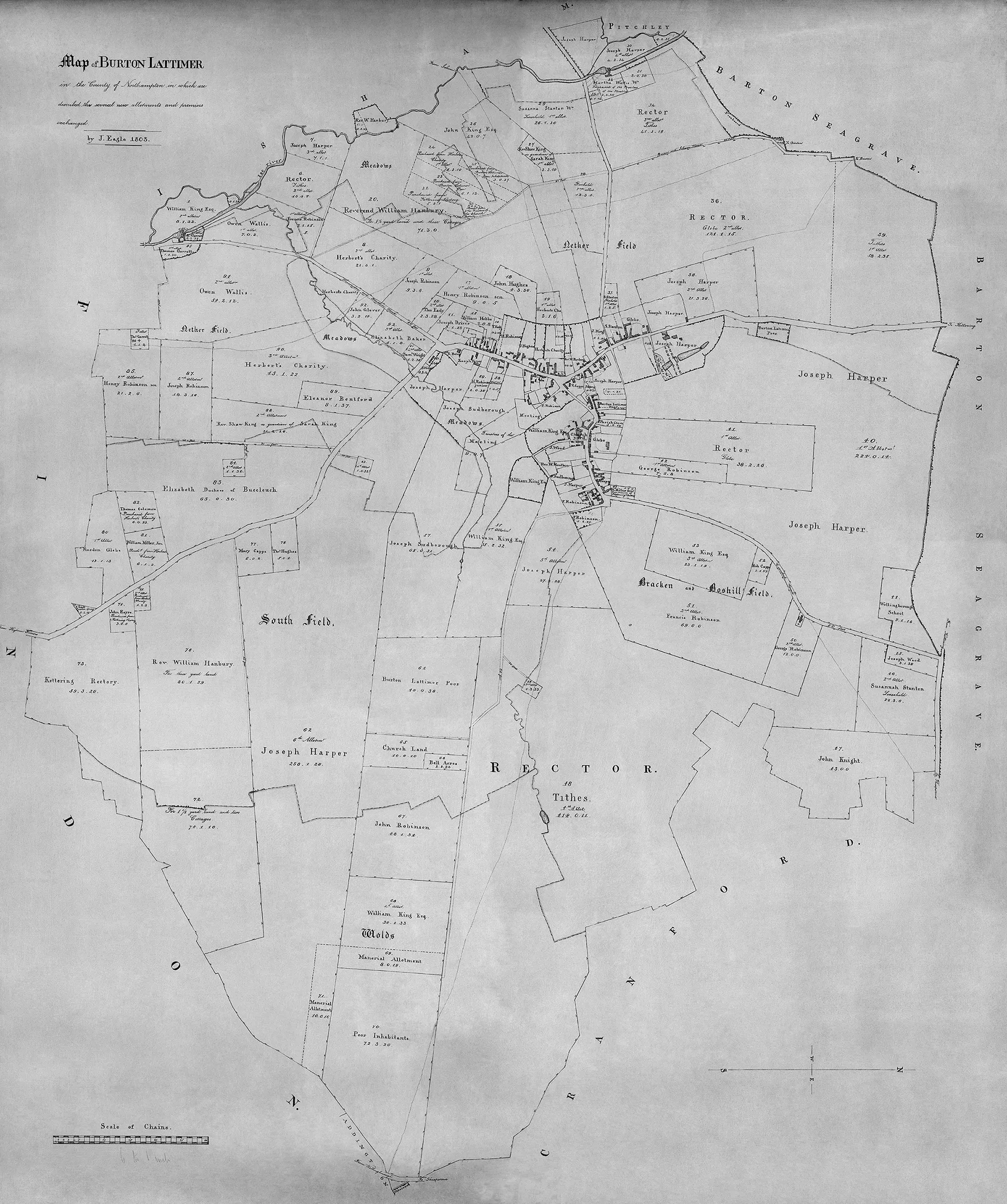 Burton Latimer - Enclosure Map - Large