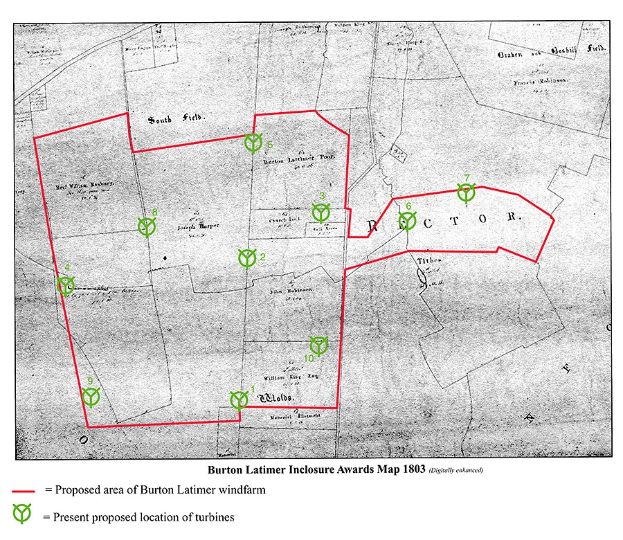 Burton Latimer - 1803-map-and-boundary-large